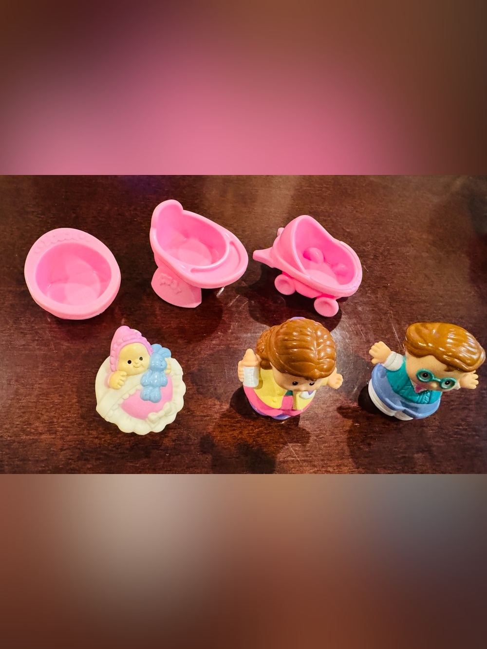 Little People Nursery Playset Mom Dad Baby - 6 piece